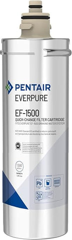Pentair Everpure EF-1500 Quick-Change Filter Cartridge, EV985850, NSF Certified to Reduce Lead, For Use in Everpure EF-1500 Full Flow Drinking Water System, 1,500 Gallon Capacity, 0.5 Micron