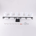 6 Light Bathroom Light Fixtures, 40 Inches Vanity Lights for Mirror, Black Vanity Lighting Fixtures with Milky White Glass Shades