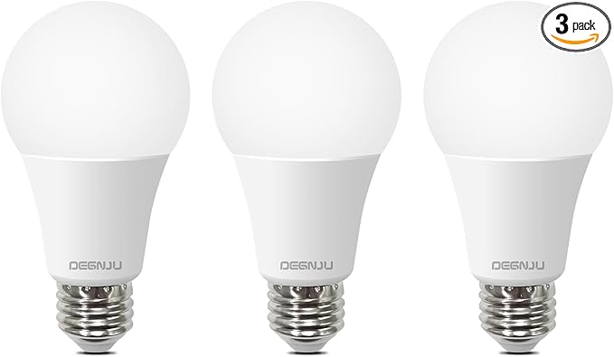 LED Light Bulbs, 100 Watt Equivalent LED Bulbs A19, 5000K Daylight, 1500 Lumens, E26 Standard Base, Non-Dimmable, 13W Warm White LED Bulb for Bedroom Living Room, 3 Pack