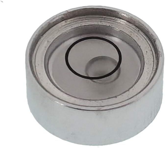 Mini Metal universal horizontal bubble water level balance bubble level round 20x10mm (silvery white）