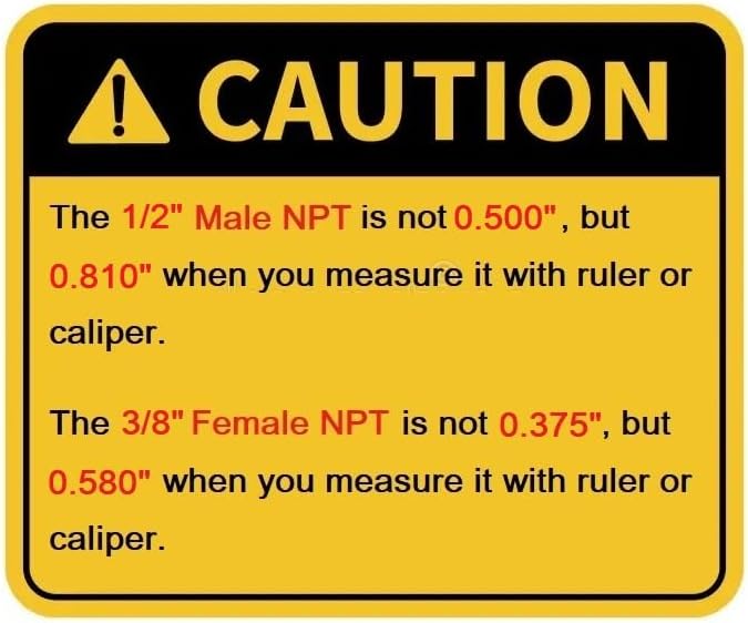 MAACFLOW brass 1/2" Male NPT to 3/8" Female NPT Adapter Reducer Hex Bushing (Thread OD 0.81" - ID 0.58") (Pack of 1)