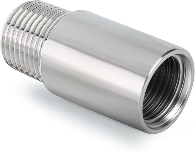 TAISHER 2PCS Stainless Steel Pipe Fittings, 1/2" NPT Male x 1/2" NPT Female Threaded, 2" Length Nipple Cast Pipe