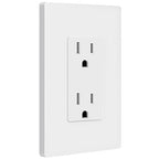 ENERLITES 20 Pack White Decorator Receptacle with Screwless Wall Plate, Standard Electrical Wall Outlet, 15A 125V, Self-Grounding, 2-Pole, 3-Wire, 5-15R, UL Listed, 61502-TR-WSID, Tamper Resistant