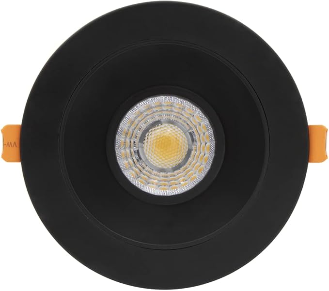Maxxima 4 in. Ultra Thin Recessed Anti-Glare LED Ceiling Downlight - Canless IC Rated, 1050 Lumens, 5 CCT 2700K/3000K/3500K/4000K/5000K, Dimmable, Round Black Trim, 90 CRI, J-Box Included