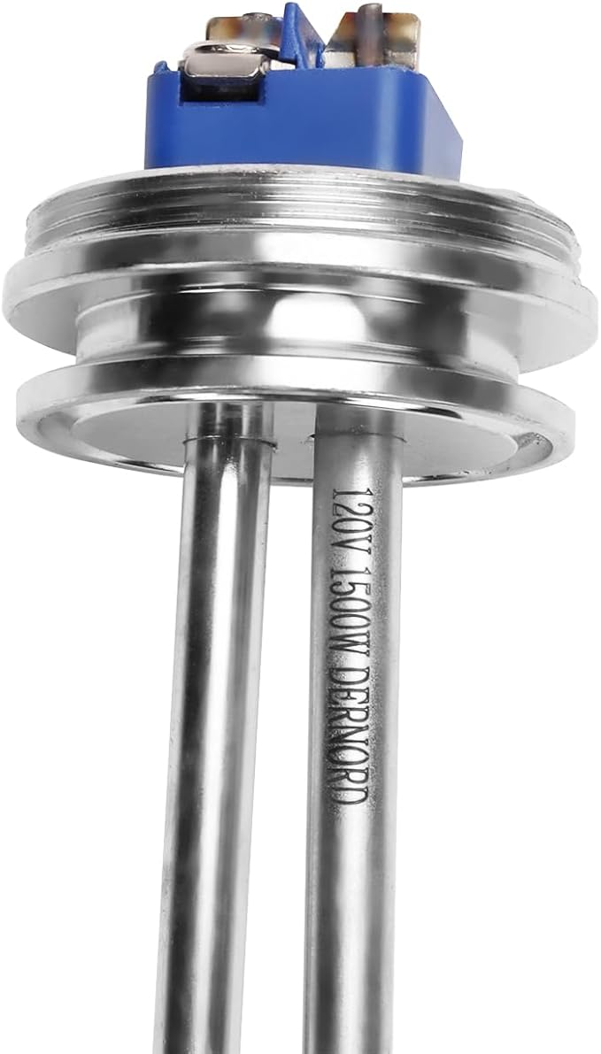 DERNORD 1.5 Inch (OD50.5mm) Tri-clamp Heating Element 120V 1500W Electric Water Heater High Watt Density