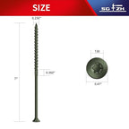#14 x 7 Inch Deck Screws (19Pcs) 1lb. Carbon Steel, Green, Flat Head, Rust Resistant epoxy Coated, with T30 Star Bit