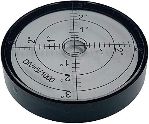 Levels High Precision Round Bullseye Bubble Aluminium Case Bullseye Spirit Bubble Surface Level Round Inclinometers for Surveying Instruments and Tribrachs, Ø60mm,Accuracy 15'/2