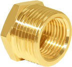 Hooshing 2PCS 1" NPT Male to 3/4" NPT Female Brass Reducer Hex Bushing Threaded Pipe Fitting Adapter
