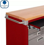 Heavy Duty 8-Piece Steel Garage Cabinet Storage Set with Rolling Workbench, 12 Feet Wide (Red)