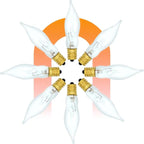 lumenivo 7.5 Watt Light Bulbs 120V/130V Bent Tip Candelabra, Flame Tip Chandelier Bulbs, Flame Shaped Light Bulbs Standard Base – Replacement Christmas Candle Tip Incandescent E12 Bulbs – 8 Pack