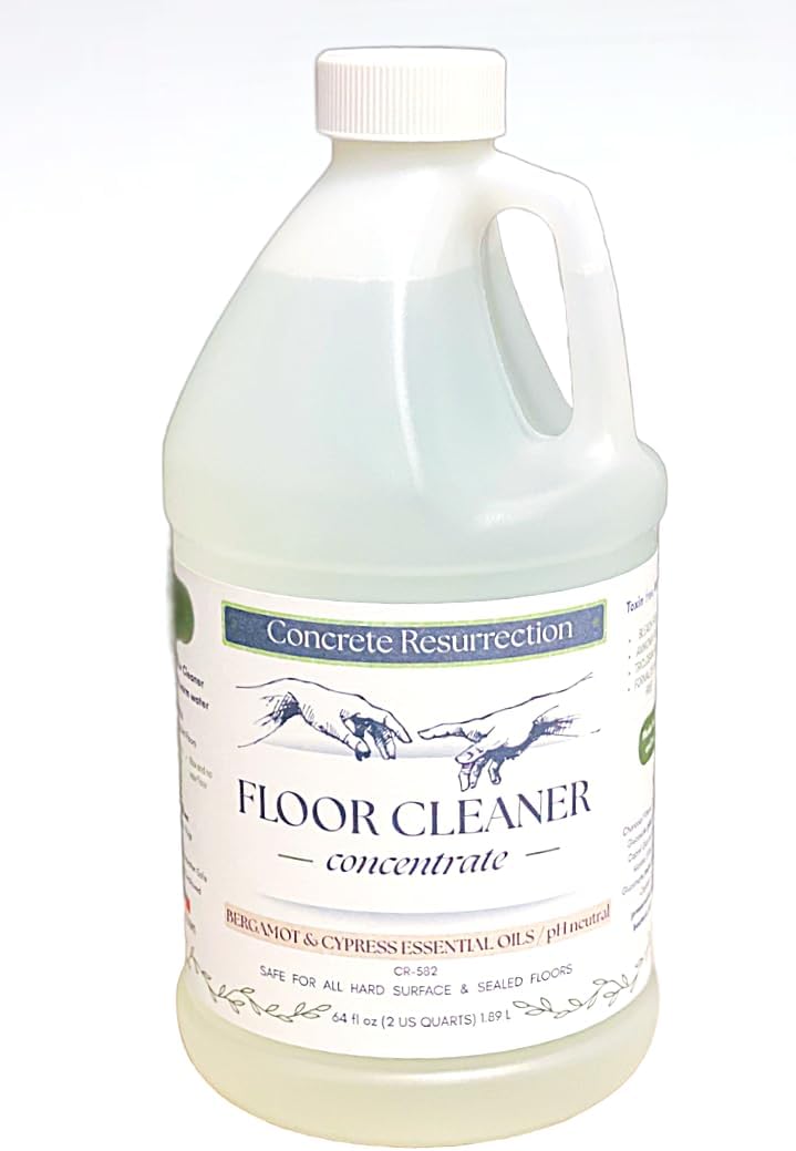 Clean Living Essentials Floor Cleaner – Multi-Surface, Non-Toxic, Plant-Based, pH Neutral, Family & Pet Friendly. Naturally scented for everyday clean. (Bergamot + Cypress)