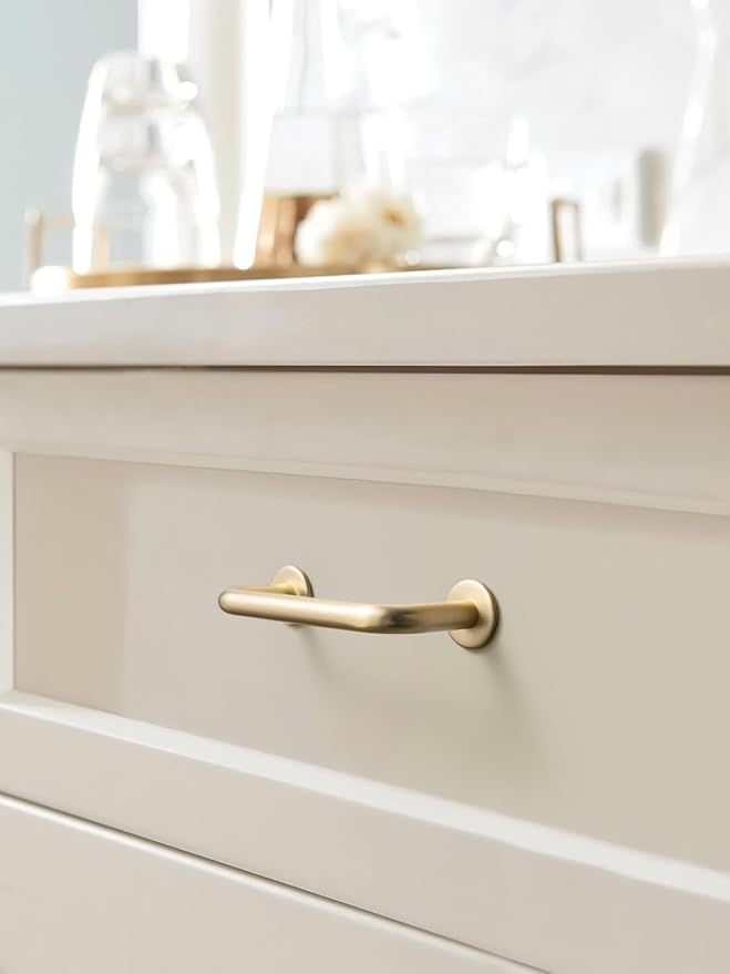 Goo-Ki 3"(76mm) c-c Champagne Bronze Cabinet Handle Drawer Pulls Zinc Alloy Kitchen Hardware - 6 Pack Modern Bar Pull Handles for Cupboard Wardrobe,9338UBR-76