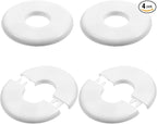 4Pcs Round Wall Plumbing Cover Plates, 29mm Buckle Design Split Flange Escutcheon Plate, Self-Adhesive Round Escutcheon Plumbing Cover Plates for Faucet Bathroom Kitchen Toilet