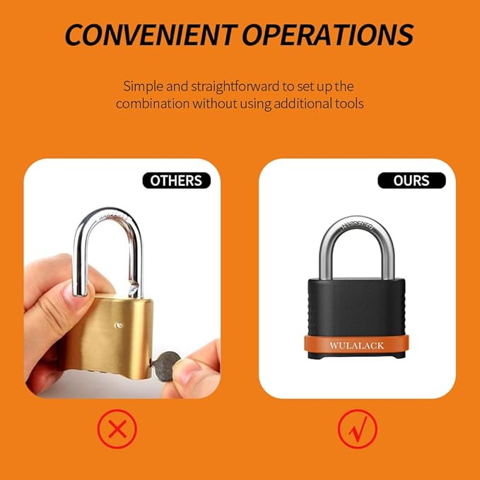 4 Digit Heavy Duty Combination Lock, Weatherproof Combo Padlock for Outdoor Use – Suitable for Sheds, Fences, Gates, Hasps & Storage Units，6 Pack (Matte Black)