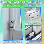 6 Sets Sliding Window Locks With Key - Up and Down, Vertical & Horizontal Security Locks - Easy to Install Adjustable Aluminum Stopper Lock (Silver)