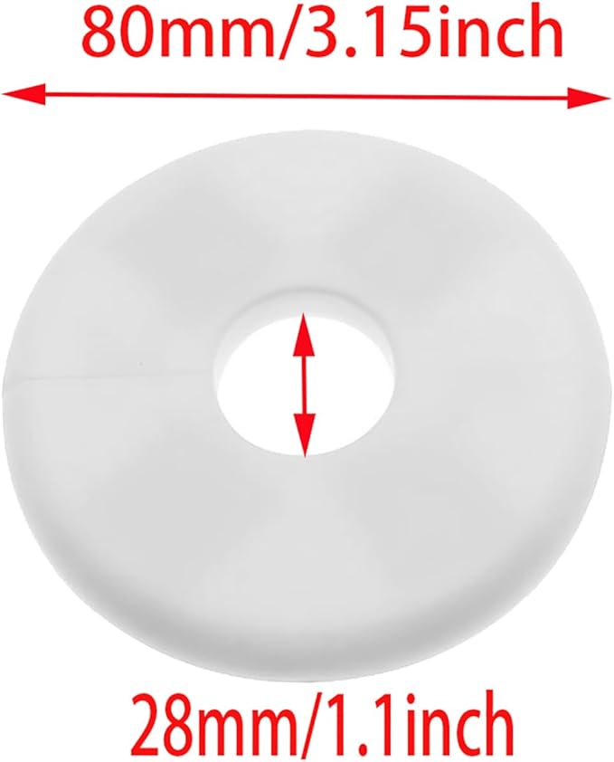 2 Pack Wall Split Flange ABS Round Escutcheon Plate for 1.0"/ 26mm Diameter Pipe Faucet Decoration Accessories (White)