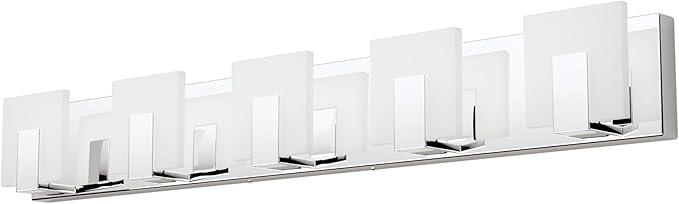 Aipsun Modern 5-Light LED Vanity Light - Dimmable Chrome Bathroom Wall Light Over Mirror (White Light)