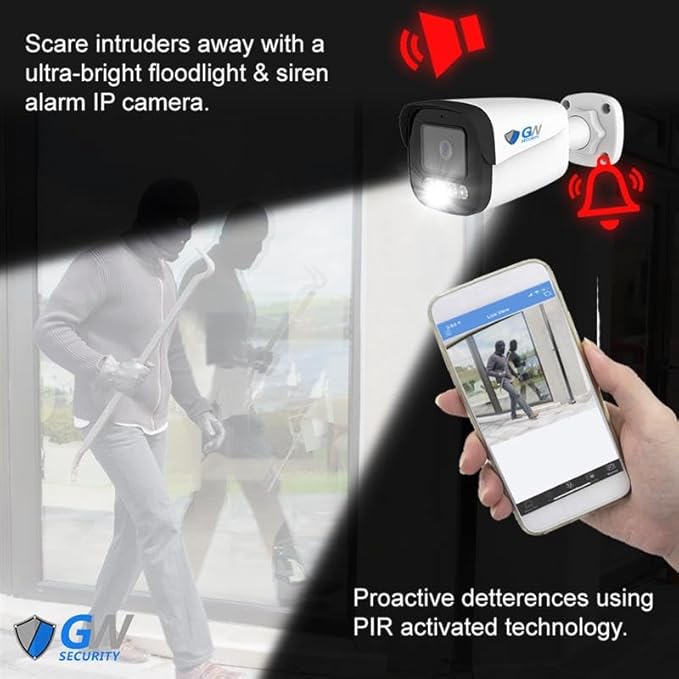 GW Security UltraHD 4K Face Recognition Two-Way Audio 32 Channel Security Camera System with 32 x 8MP Real-Time Full Color Night Vision Outdoor & Indoor AI PoE Bullet Cameras, NDAA & TAA Compliant