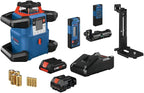 BOSCH GRL4000-80CHV REVOLVE 18V Connected Self-Leveling Horizontal/Vertical Rotary Laser, Includes CORE18V 4 Ah Battery & Charger, Receiver, Wall Mount, Remote Control, Carrying Case, & Accessories