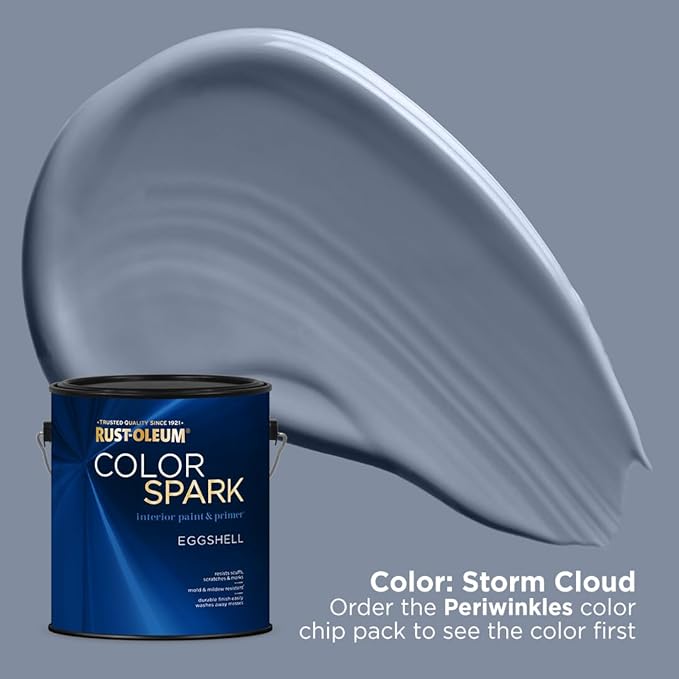 Rust-Oleum Color Spark Interior Paint and Primer in One, Eggshell, Storm Cloud, 1 Gallon