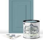 ALL-IN-ONE Paint, Durable cabinet and furniture paint. Built in primer and top coat, no sanding needed. Includes our 30 featured color card - French Toile (warm blue), Quart