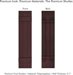 Board & Batten Vinyl Shutters (1 Pair) | 11"x35" (3-Board) - Dark Cherry Mocha | Exterior Window Shutters | Includes Mounting Hardware | Simple Installation | Made in USA