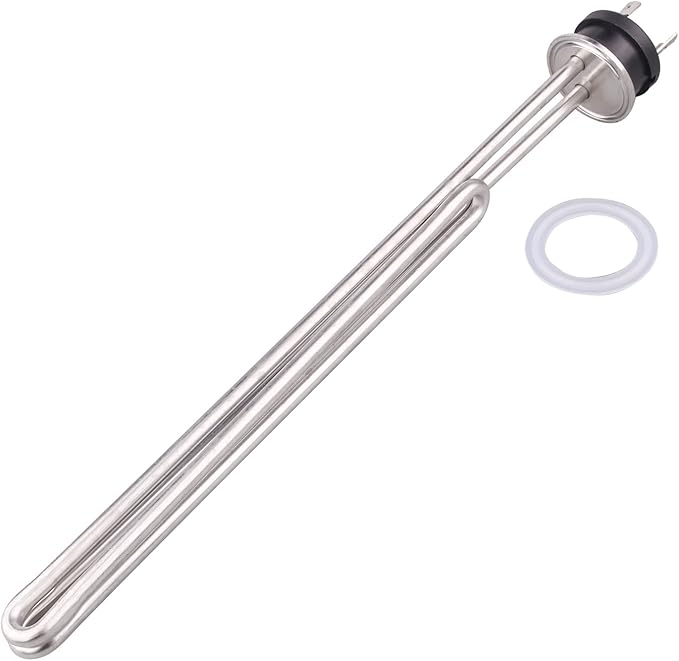 DERNORD 240V 6500W Tri-clamp Foldback Heating Element Stainless Steel Immersion Water Heater with 3-Wire Electrical Locking Plug (1.5 Inch Tri clamp)