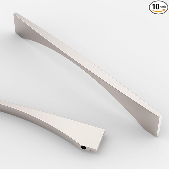 Asidrama 10 Pack 10 Inch(254mm) Brushed Satin Nickel Kitchen Cabinet Handles, Cabinet Pulls Kitchen Cabinet Hardware for Cupboard Drawer Pulls