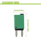 30A DC 12V-32V Manual Reset Circuit Breaker ATM Low Profile T1 Mini Blade Fuses Breakers for Car Trucks Marine Boat RV Solar and More,2 Pack