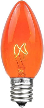 Novelty Lights 500 Case C9 Outdoor Christmas Replacement Bulbs, Amber, E17/C9 Intermediate Base, 7 Watt
