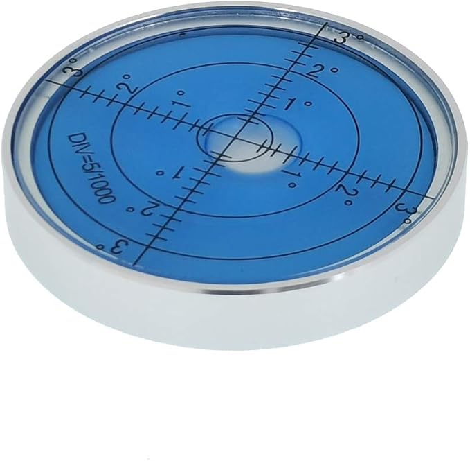 Horizontal Bubble Cardan Level - High Precision Round Bubble Spirit Level Accuracy 15'/2 Diameter 60X10mm (Noctilucent)