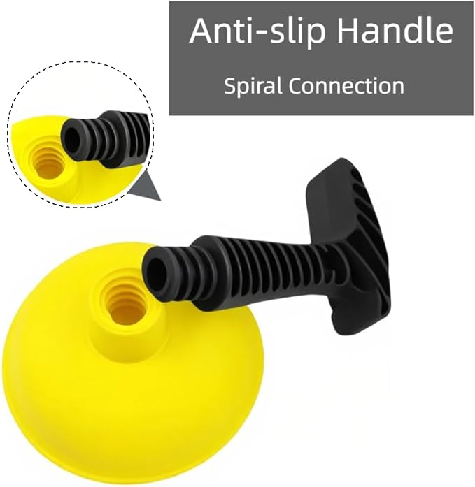 Sink Plunger with 3 Drain Clog Remover Tools – Compact Manual Plunger and Flexible Drain Snakes for Unclogging Bathroom, Kitchen, and Shower Drains