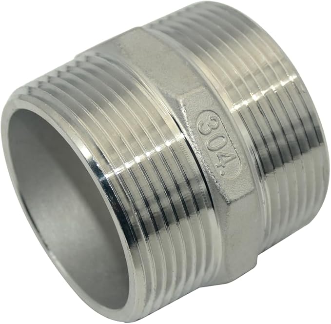 1/8" ~3" NPT Male Threaded Hex Nipple,Stainless Steel 304 Quick Coupler Pipe Fitting (2.5")