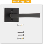 knobelite 1 Pack Dummy Door Handles,Matte Black Square Door Levers,Non-Turing Single Side Knob Pull for Closet French Doors