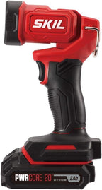 SKIL 20V 4-Tool Combo Kit: 20V Cordless Drill Driver Reciprocating Saw, Circular Saw and Spotlight, Includes Two 2.0Ah PWR CORE Lithium Batteries and One Charger - CB739701,Black, Red