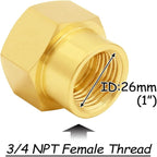 2PCS Brass Reducer Adapter, 3/4" NPT Female to 1" NPT Female Thread, Hex Reducing Pipe Fitting Coupler Nipple Connector for Water/Oil/Gas
