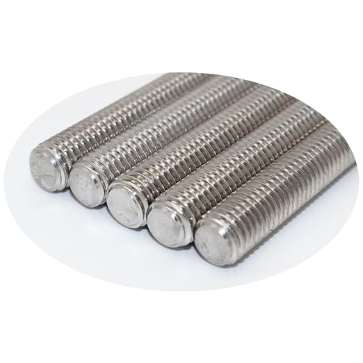 1/4"-20 Fully Threaded Rod Studs 5 Pack 5" Long Threaded Screw 304 Stainless Steel Right Hand Threads All Threaded Rod Studs for Anchor Bolts Clamps Hangers U-Bolts
