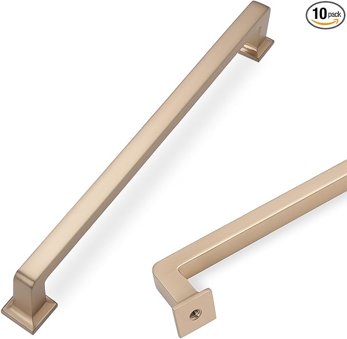 COTYKILEY 10 Pack 7 Inch(177mm) Champagne Bronze Cabinet Handles Champagne Kitchen Cabinet Pulls Cabinet Door Handles Kitchen Cabinet Hardware Cupboard Drawer Pulls Dresser Handles