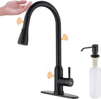 Touch Kitchen Faucet,KEER Smart Kitchen Sink Faucet with Pull Down Sprayer, Touch on Activated Kitchen Bar Sink Faucet Brushed Nickel, Stainless Steel (Matte Black)