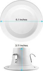 LUXRITE 16-Pack 4 Inch LED Recessed Can Lights, 14W=75W, 5 Color Options 2700K-5000K, 950 Lumens, Dimmable LED Retrofit Kit, Wet Rated, IC Rated, Recessed Ceiling Lights, ETL Listed, Baffle Trim