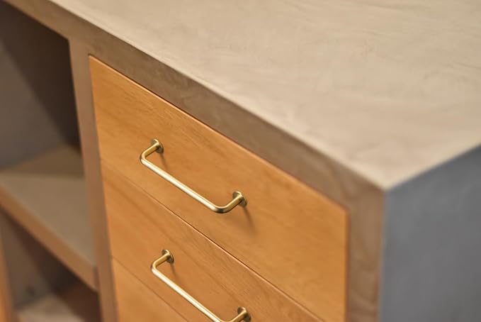 Goo-Ki 3"(76mm) c-c Champagne Bronze Cabinet Handle Drawer Pulls Zinc Alloy Kitchen Hardware - 6 Pack Modern Bar Pull Handles for Cupboard Wardrobe,9338UBR-76