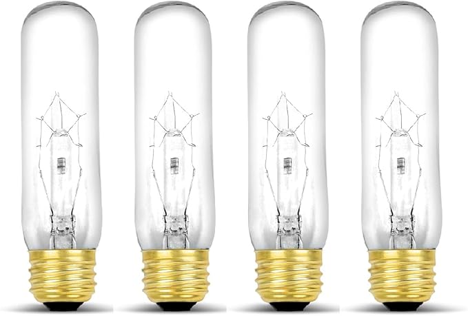lumenivo Piano Light Bulb 40 watt 120 Volts 一 40T10/CL Light Bulb Display Replacement for Creative Hobbies 3090 一 T10 Bulb Medium Base (E26) Clear Incandescent Bulb for Illuminated Display 一 4 Pack