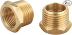 3/4 Inch NPT Male x 1/2 Inch NPT Female Brass Reducer Hex Bushing, Thread 1" OD to 0.75" ID, (2 Piece)