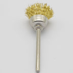 20PCS Brass Wire Brushes - Metal Rust Removal, Cleaning, and Polishing - 15mm Diameter, 1/8″ (3mm) Shaft - Removes Burrs, Dust, and Oxide Layer - Handles Rough Surfaces - Rotary Tool Accessories