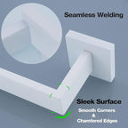 TRUSTMI Bathroom Hardware Accessories Set 5-Piece Square Towel Bar Assembly Stainless Steel Wall Mounted, White