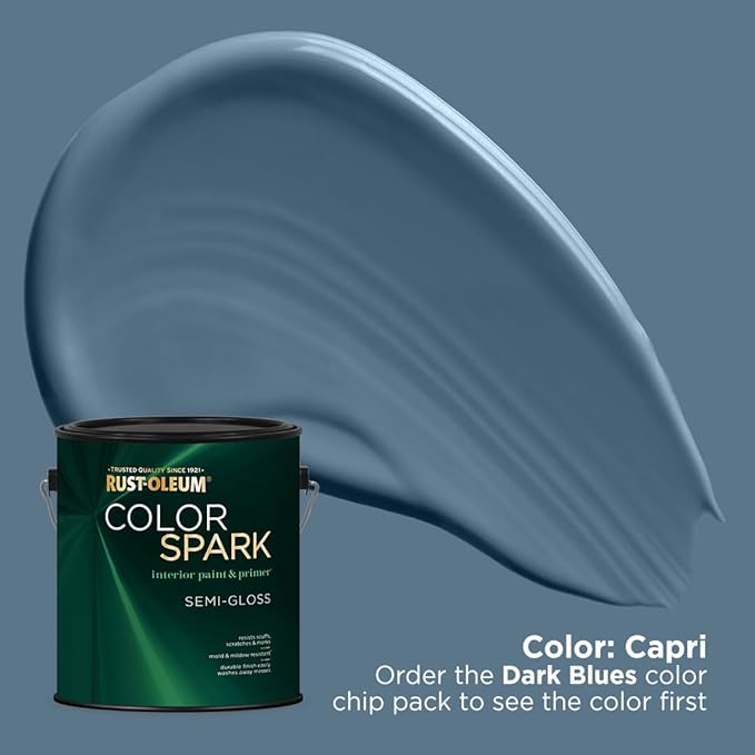 Rust-Oleum Color Spark Interior Paint and Primer in One, Semi-Gloss, Capri, 1 Gallon
