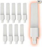 GoodBulb 7 Watt Replacement Horizontal LED Plug-in Light Bulbs | Commercial 5 Watt Hybrid 2 Pin GX23 Base 3000K Warm White | High Output 500 Lumens | 120° Beam LED PL Light Bulbs | 10 Pack