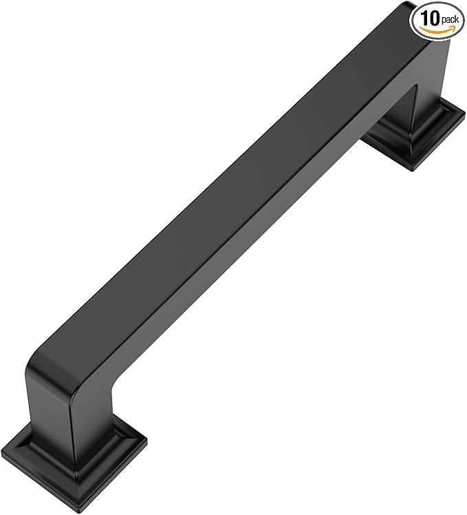 3.75 Inch 10 Pack Matte Black Cabinet Pulls - Kitchen Cabinet Hardware