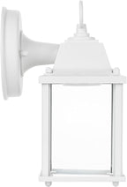 LIT-PaTH Outdoor LED Wall Lantern, Exterior Wall Sconce Porch Light Fixtures, 3000K 9.5W 800 Lumen, Aluminum Housing Plus Glass, Matte White Finish, 1-Pack