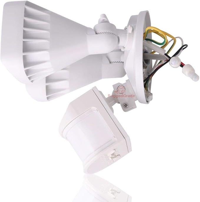 RuggedGrade 20W Turin II TT Series LED Security Light - Motion Sensor Flood Light - 2,400 Lumens - 240° Sensor - Color Selectable 3000K/4000K/5000K - White Housing - Outdoor Light - DLC 5.1 Premium